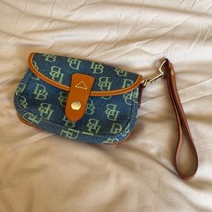 Dooney & Bourke denim wristlet. Never used, in perfect condition!